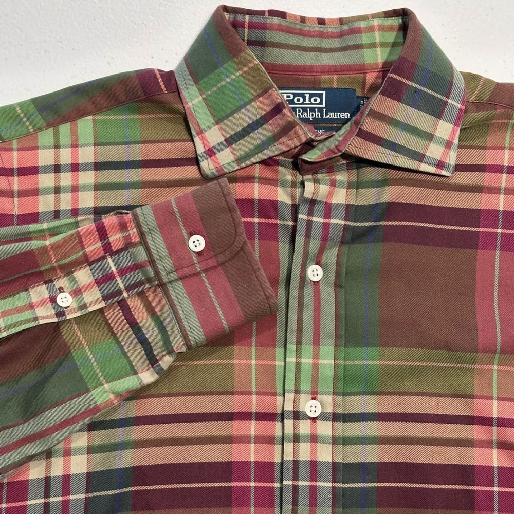 Polo Ralph Lauren Regent Classic Fit Plaid Long Sleeve Button Down‎ Shirt Mens M